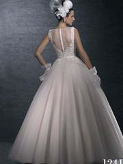 Свадебное платье 1241. Силуэт Пышное, А-силуэт. Цвет Белый / Молочный, оттенки Розового. Вид 2