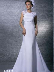Свадебное платье 1242. Силуэт А-силуэт, Рыбка. Цвет Белый / Молочный. Вид 1