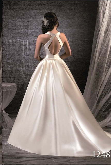 Свадебное платье 1248. Силуэт Пышное, А-силуэт. Цвет Айвори / Капучино, Белый / Молочный. Вид 2