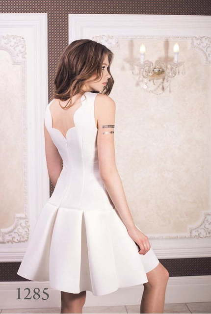 Свадебное платье 1285к. Силуэт А-силуэт. Цвет Белый / Молочный. Вид 2