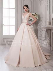 Свадебное платье 4021. Силуэт А-силуэт. Цвет Айвори / Капучино, Персик / Оранжевый. Вид 1