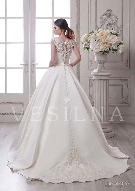 Свадебное платье 4067. Силуэт А-силуэт. Цвет Белый / Молочный. Вид 2