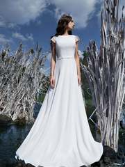 Свадебное платье Andrea. Силуэт А-силуэт, Прямое. Цвет Белый / Молочный. Вид 1