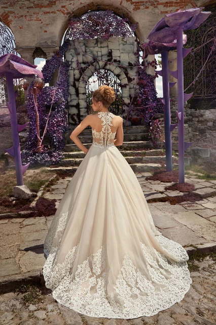 Свадебное платье Beverly. Силуэт Пышное, А-силуэт. Цвет Айвори / Капучино, Белый / Молочный, Персик / Оранжевый. Вид 2