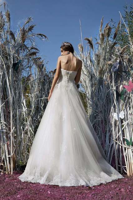 Свадебное платье Djudi. Силуэт А-силуэт. Цвет Белый / Молочный. Вид 2