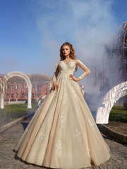 Свадебное платье Holly. Силуэт Пышное, А-силуэт. Цвет Айвори / Капучино, Персик / Оранжевый. Вид 1