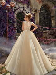 Свадебное платье Paris. Силуэт Пышное, А-силуэт. Цвет Айвори / Капучино, Персик / Оранжевый. Вид 2