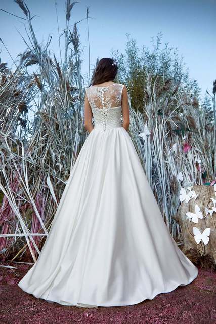 Свадебное платье Polli. Силуэт А-силуэт. Цвет Белый / Молочный. Вид 2