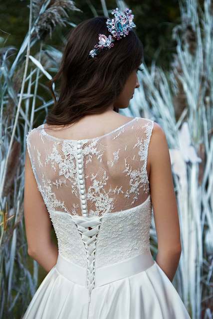 Свадебное платье Polli. Силуэт А-силуэт. Цвет Белый / Молочный. Вид 3