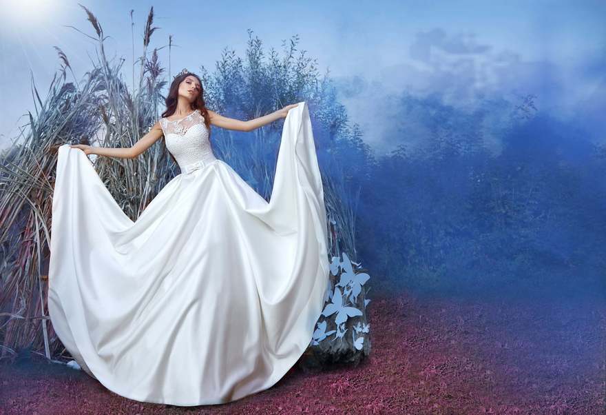 Свадебное платье Polli. Силуэт А-силуэт. Цвет Белый / Молочный. Вид 5