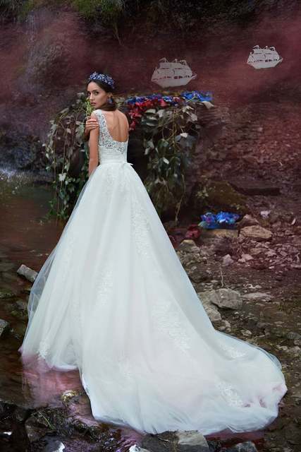 Свадебное платье Закия. Силуэт Пышное, А-силуэт. Цвет Белый / Молочный. Вид 2