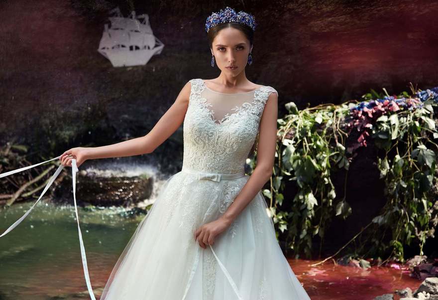 Свадебное платье Закия. Силуэт Пышное, А-силуэт. Цвет Белый / Молочный. Вид 4