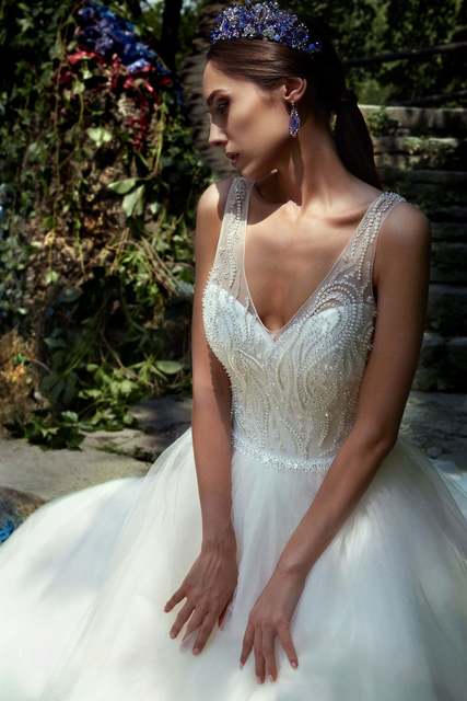 Свадебное платье Ирада. Силуэт Пышное, А-силуэт. Цвет Белый / Молочный. Вид 3