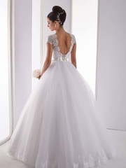 Свадебное платье Ira Koval K115. Силуэт А-силуэт. Цвет Белый / Молочный. Вид 2