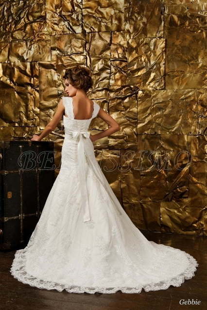 Свадебное платье Gebbi. Силуэт А-силуэт. Цвет Белый / Молочный. Вид 2