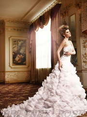 Свадебное платье Roxy. Силуэт А-силуэт. Цвет Белый / Молочный, оттенки Розового. Вид 1