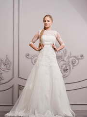 Свадебное платье RE8A518T. Силуэт А-силуэт. Цвет Белый / Молочный. Вид 1