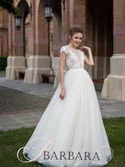 Свадебное платье CLARICE. Силуэт А-силуэт. Цвет Белый / Молочный. Вид 1