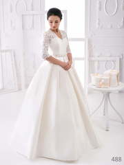 Свадебное платье 488. Силуэт Пышное, А-силуэт. Цвет Белый / Молочный, Айвори / Капучино. Вид 1