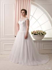 Свадебное платье S 180. Силуэт А-силуэт. Цвет Белый / Молочный. Вид 1