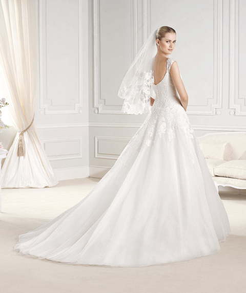 Свадебное платье Enelsa. Силуэт А-силуэт. Цвет Белый / Молочный. Вид 2