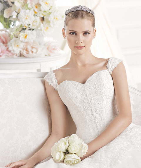 Свадебное платье Enelsa. Силуэт А-силуэт. Цвет Белый / Молочный. Вид 3