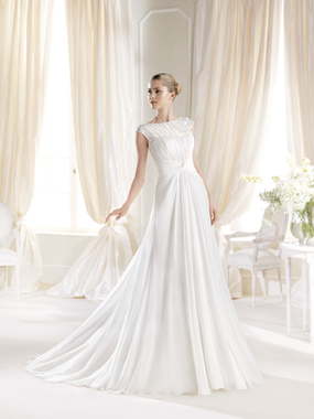 Свадебное платье Iana. Силуэт А-силуэт. Цвет Белый / Молочный. Вид 1