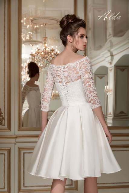 Свадебное платье Alda. Силуэт А-силуэт. Цвет Белый / Молочный. Вид 2