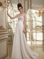 Свадебное платье Katerin. Силуэт А-силуэт, Прямое. Цвет Белый / Молочный, Айвори / Капучино, Персик / Оранжевый, оттенки Розового. Вид 1