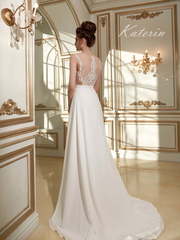 Свадебное платье Katerin. Силуэт А-силуэт, Прямое. Цвет Белый / Молочный, Айвори / Капучино, Персик / Оранжевый, оттенки Розового. Вид 2