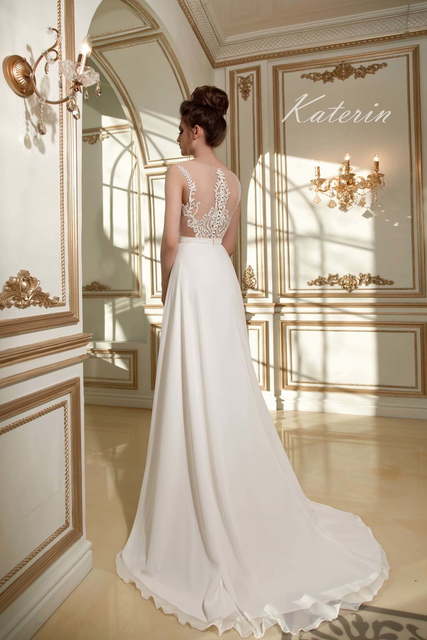 Свадебное платье Katerin. Силуэт А-силуэт, Прямое. Цвет Айвори / Капучино, Белый / Молочный, Персик / Оранжевый, оттенки Розового. Вид 2