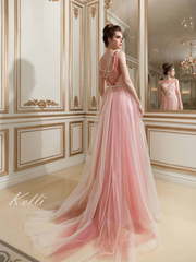 Свадебное платье Kelli. Силуэт А-силуэт. Цвет оттенки Розового. Вид 2