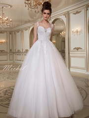 Свадебное платье Michel. Силуэт Пышное, А-силуэт. Цвет Белый / Молочный. Вид 1