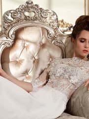 Свадебное платье Monic. Силуэт А-силуэт, Прямое. Цвет Белый / Молочный. Вид 1