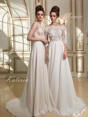 Свадебное платье Monic. Силуэт А-силуэт, Прямое. Цвет Белый / Молочный. Вид 2