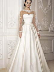 Свадебное платье Azalia Lux. Силуэт А-силуэт, Прямое. Цвет Белый / Молочный, Айвори / Капучино. Вид 1