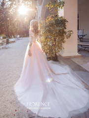 Свадебное платье Bojole. Силуэт А-силуэт, Прямое. Цвет Белый / Молочный, оттенки Розового. Вид 2