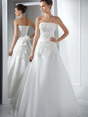 Свадебное платье Marion. Силуэт А-силуэт. Цвет Белый / Молочный. Вид 1