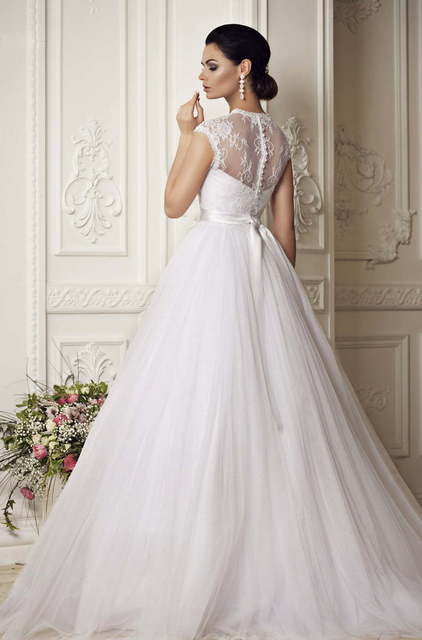 Свадебное платье Fresia Lux. Силуэт Пышное, А-силуэт. Цвет Белый / Молочный. Вид 2