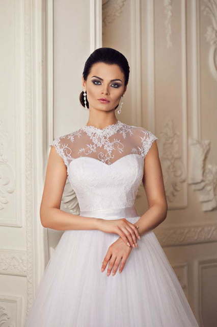 Свадебное платье Fresia Lux. Силуэт Пышное, А-силуэт. Цвет Белый / Молочный. Вид 3