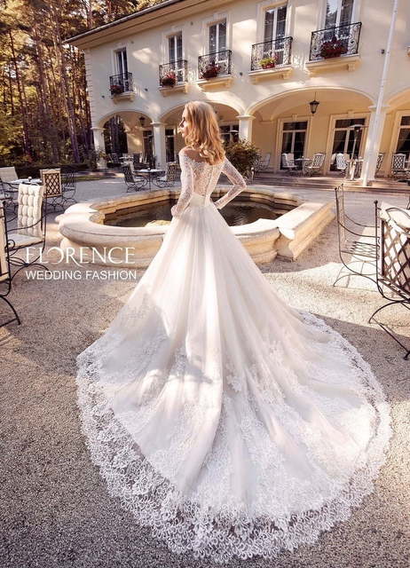 Свадебное платье Monarshe. Силуэт Пышное, А-силуэт. Цвет Белый / Молочный. Вид 2