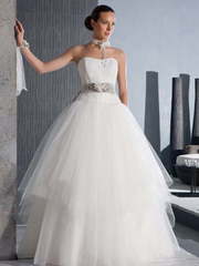 Свадебное платье ED023. Силуэт Пышное, А-силуэт. Цвет Белый / Молочный. Вид 1