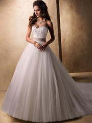 Свадебное платье M019. Силуэт Пышное, А-силуэт. Цвет Белый / Молочный, оттенки Розового. Вид 1