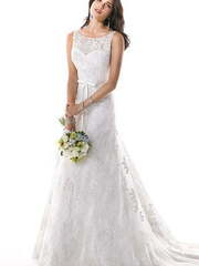 Свадебное платье M062. Силуэт А-силуэт, Рыбка. Цвет Белый / Молочный. Вид 1