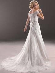 Свадебное платье M065. Силуэт А-силуэт, Прямое. Цвет Белый / Молочный. Вид 2