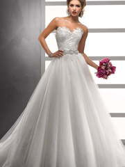 Свадебное платье S007. Силуэт А-силуэт. Цвет Белый / Молочный. Вид 1