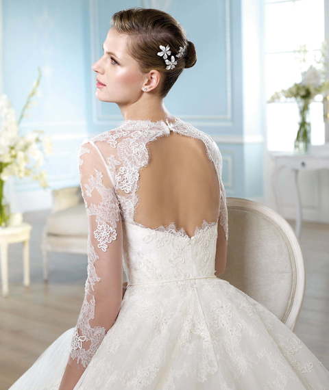 Свадебное платье Halory. Силуэт Пышное, А-силуэт. Цвет Белый / Молочный. Вид 3