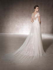 Свадебное платье Mar. Силуэт А-силуэт, Прямое. Цвет Белый / Молочный, оттенки Розового. Вид 2