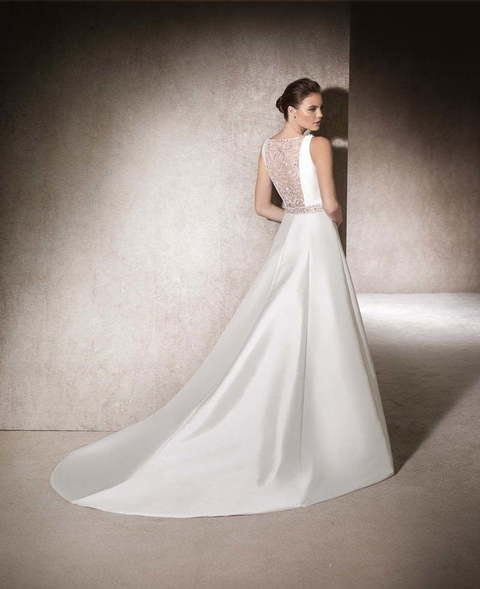 Свадебное платье Megan. Силуэт А-силуэт. Цвет Белый / Молочный. Вид 2