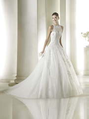 Свадебное платье Santina. Силуэт А-силуэт. Цвет Белый / Молочный. Вид 1